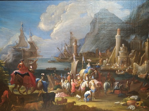 Jean-Baptiste van der Meiren (1664 - 1736) - L’arrivée des marchands orientaux - Tableaux et dessins Style 
