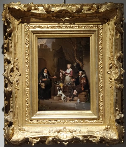 Scènes de genre, Ecole flamande du XIXe siècle - Tableaux et dessins Style 