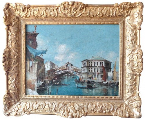 Rialto Bridge and the Palazzo de Camerlenghi, Venetian School, late 18th/early 19th century