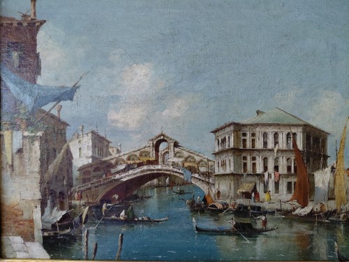 Rialto Bridge and the Palazzo de Camerlenghi, Venetian School, late 18th/early 19th century - Paintings & Drawings Style 