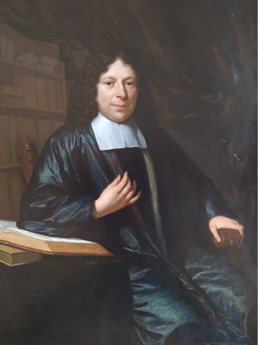 Nicolas Maes ( 1634 – 1693) - Portrait d'un Homme de Loi dans son Cabinet - Tableaux et dessins Style Louis XIV