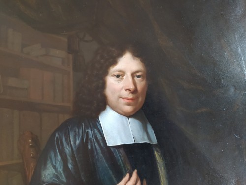 Tableaux et dessins Tableaux XVIIe siècle - Nicolas Maes ( 1634 – 1693) - Portrait d'un Homme de Loi dans son Cabinet