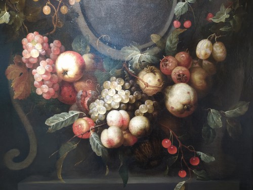 Nature morte aux fruits - Attribué à Joris van Son (1623-1667) - Tableaux et dessins Style Louis XIII