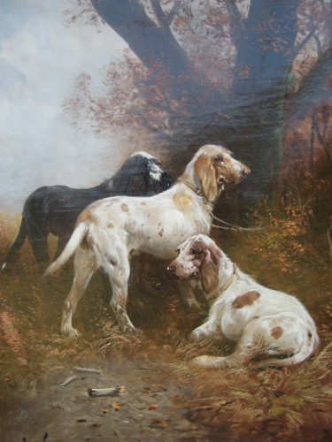 Henry Schouten (1864 - 1927) - Chiens de chasse au repos - Tableaux et dessins Style 