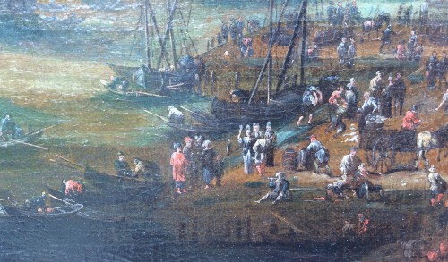 Market scene on a port - Attributed to Peter Casteels 1 - 