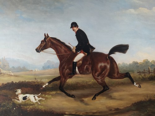 Hunting with hounds (pair) - 19th century French school - 