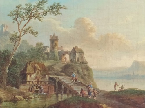 Animated Landscapes - French School of the18th Century - Paintings & Drawings Style 