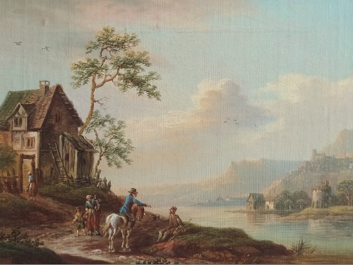 XVIIIe siècle - Paysages animés - Ecole française du XVIIIe siècle