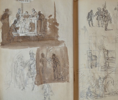 Restauration - Charles X - Carnet de dessins par Auguste-Xavier Leprince (1799-1826)