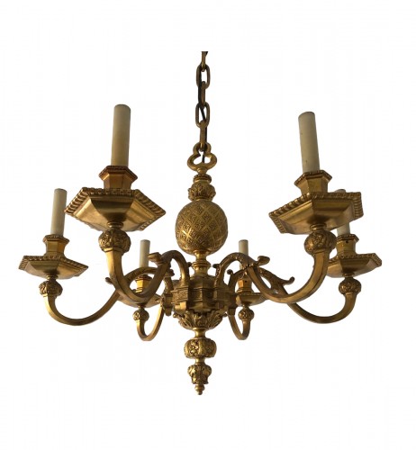 Lustre en bronze doré et ciselé