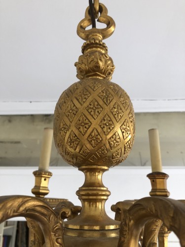 Luminaires Lustre - Lustre en bronze doré et ciselé