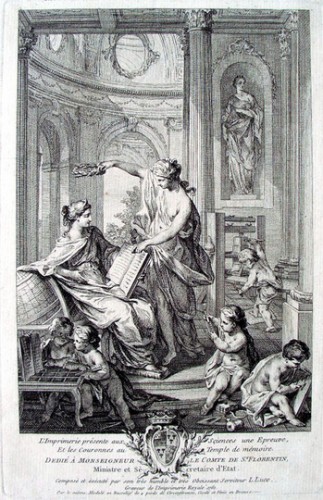 A French Bronze Relief by Louis René Luce, depicting Printing - Sculpture Style Louis XV