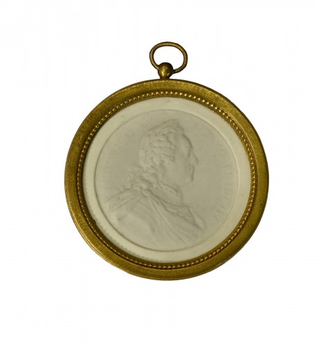 A Soft Paste biscuit Portrait of Louis XV