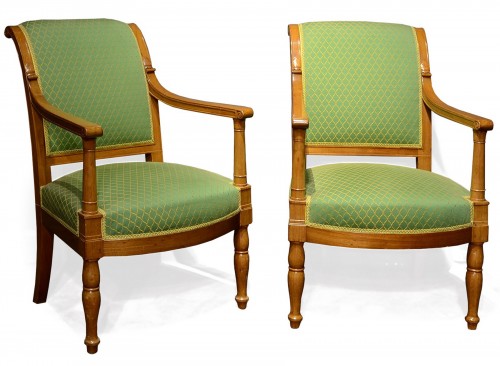 A Pair of Empire armchairs by Jacob-Desmalter for Fontainebleau