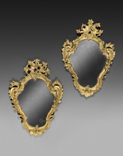 Pair of genoese Rococo Mirrors  - Mirrors, Trumeau Style 