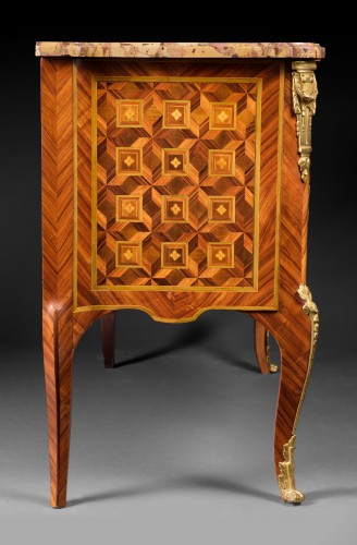 Furniture  - Fine Transition ormolu mounted tulipwood and marquetry Commode 