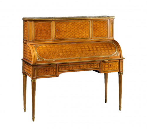 An important Louis XVI rolltop desk attributed to Weisweiler