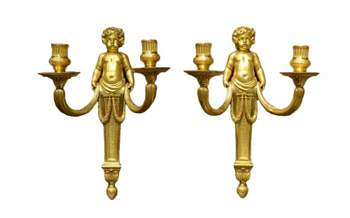 A fine pair of Louis XVI ormolu wall-lights