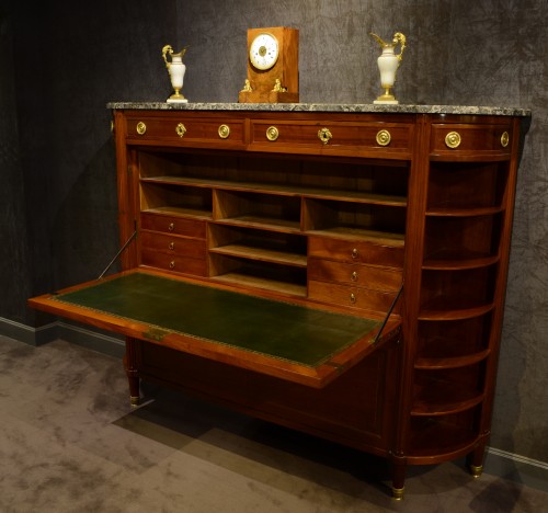 Mobilier Bureau et Secrétaire - Grand secrétaire d'époque Louis XVI en acajou