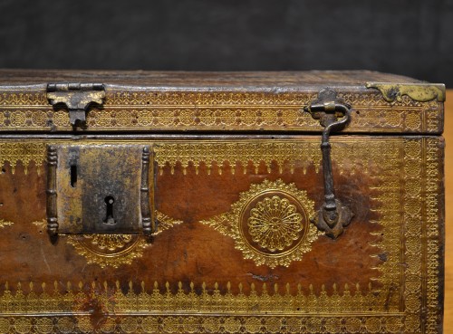 A Louis XIII gilt-tooled morocco leather box - 