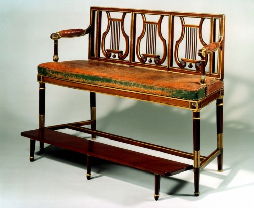 A Louis XVI mahogany billiard bench by Jacob - Seating Style Louis XVI