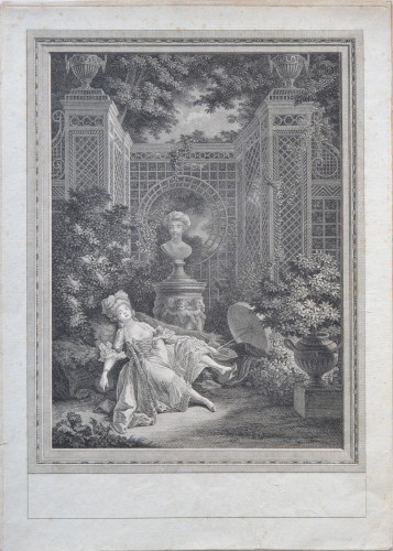 Les quatre heures du jour, d'après Pierre Antoine Baudoin - Gravures et livres anciens Style Louis XV