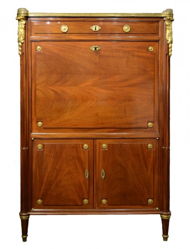 A Louis XVI  mahogany secretaire by Pierre Garnier