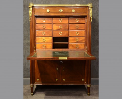 Furniture  - A Louis XVI  mahogany secretaire by Pierre Garnier