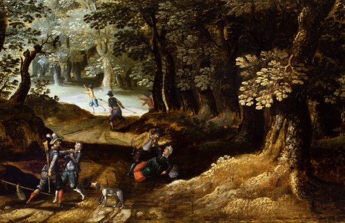 Willem van den Bundel (1575–1655) - L’embuscade dans un paysage sylvestre - Tableaux et dessins Style 