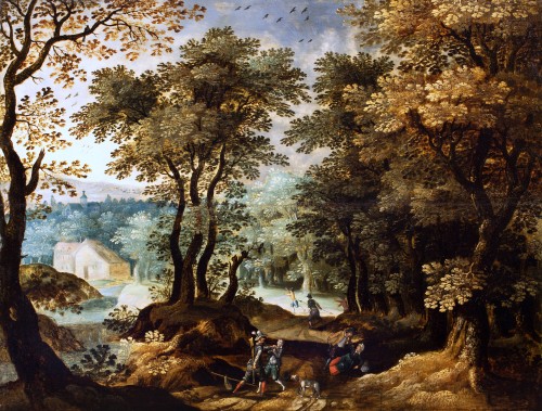 XVIIe siècle - Willem van den Bundel (1575–1655) - L’embuscade dans un paysage sylvestre