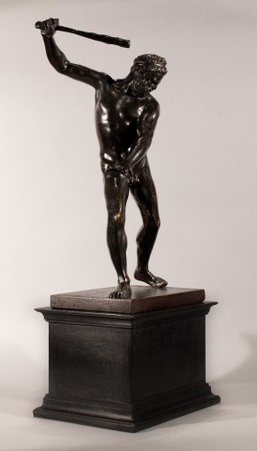 Sculpture Sculpture en Bronze - Hercule brandissant sa massue - École Italienne du XVIIIe siècle