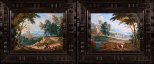 Villageois à l’orée d’un bois. Attr à Théobald Michau (Tournai, 1676 - Anvers, 1765)