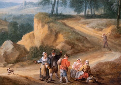 Villageois à l’orée d’un bois, attribué à Théobald Michau (1676 -1765) - Galerie FC Paris