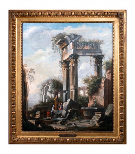 Ancient ruins with figures - Workshop of Giovanni Paolo Panini (1691-1765)