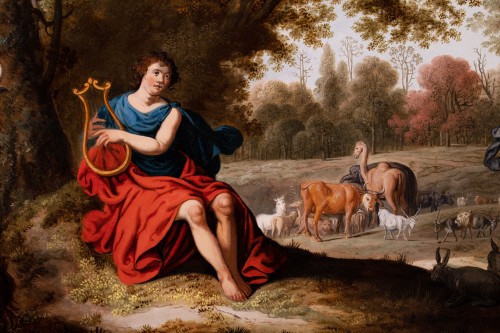 Orpheus charming the animals. Dutch school circa 1650 - Paintings & Drawings Style 