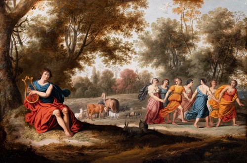 17th century - Orpheus charming the animals. Dutch school circa 1650