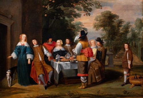 XVIIe siècle - Banquet dans un parc - Christoffel Jacobsz van der Laemen (1606-1651)