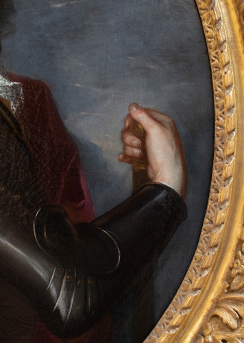 Tableaux et dessins Tableaux XVIIe siècle - Portrait d’un seigneur en armure, atelier de Hyacinthe Rigaud (1659-1743)