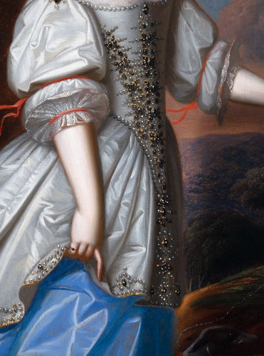 Tableaux et dessins Tableaux XVIIe siècle - Jeune princesse dans un paysage, attribué à Henri et Charles Beaubrun (XVIIe siècle)
