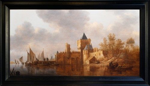 Pieter Pietersz. de NEYN (1597 - 1639) Estuaire avec pêcheurs au pied d’un château