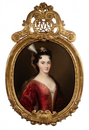 Portrait d’une jeune dame de qualité. François de Troy et atelier XVIIe siècle.