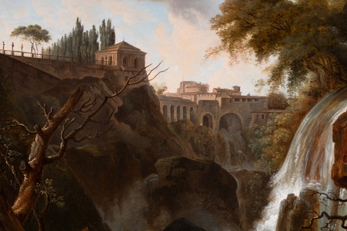 Tableaux et dessins Tableaux XVIIIe siècle - Pêcheurs au pied des cascades de Tivoli. Joseph Vernet (1714 - 1789) et atelier