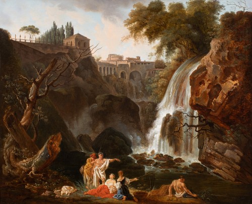 Pêcheurs au pied des cascades de Tivoli. Joseph Vernet (1714 - 1789) et atelier - Galerie FC Paris