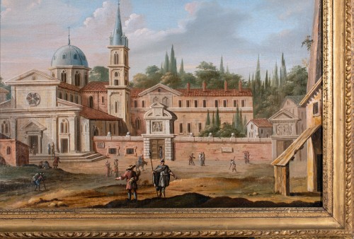 View of Piazza del Popolo, Rome. Workshop of Gaspar van Wittel (1653-1736) - Paintings & Drawings Style 