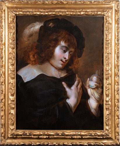 Jan Cossiers (1600 – 1671) - Young Man Gazing Tenderly at the Portrait of His Be