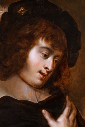 Jan Cossiers (1600 – 1671) - Young Man Gazing Tenderly at the Portrait of His Be - Paintings & Drawings Style Louis XIII