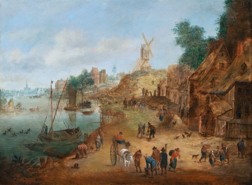 Paintings & Drawings  - River Landscape - Théobald Michau (1676 - 1765) 