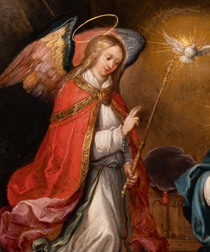 L’Annonciation, École d’Anvers, début du XVIIe siècle attribué à Frans Francken II (1581 – 1642) - Tableaux et dessins Style 