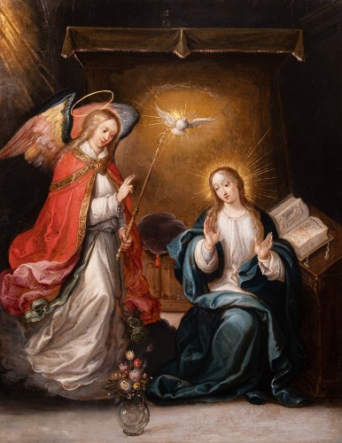 L’Annonciation, École d’Anvers, début du XVIIe siècle attribué à Frans Francken II (1581 – 1642) - Galerie FC Paris