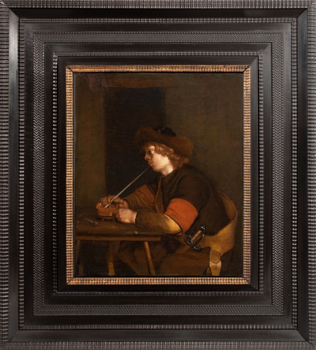 Young Soldier Lighting His Pipe. Workshop of Gerard ter Borch (1616–1681)